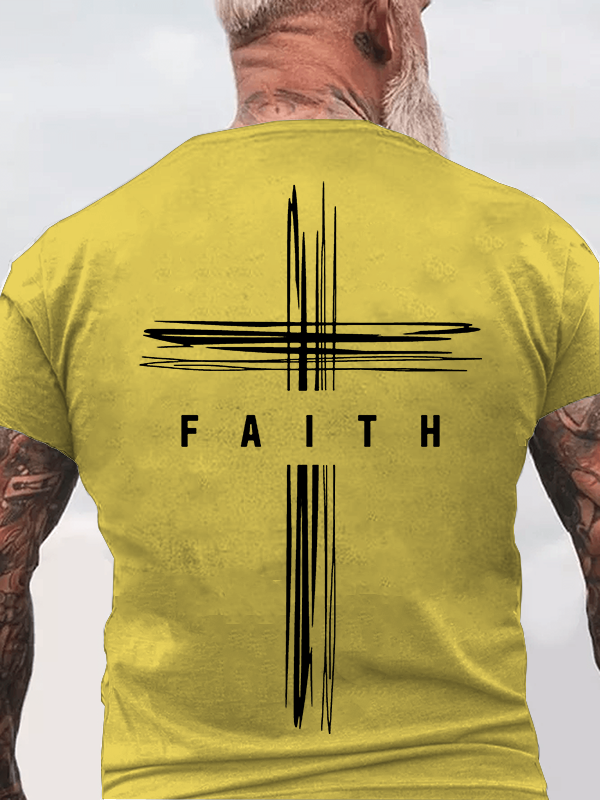 Faith Cross Jesus God Christian Cotton T-Shirt