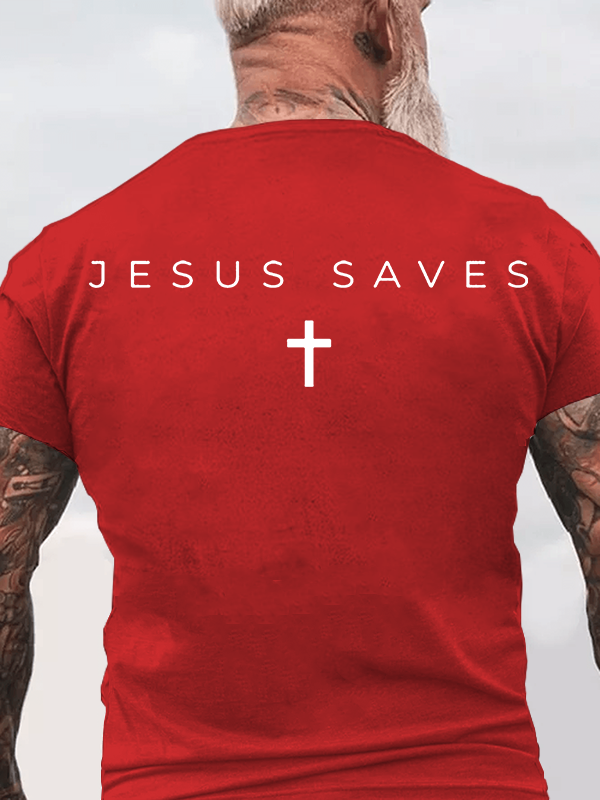 Jesus Saves Jesus God Christian Cotton T-Shirt