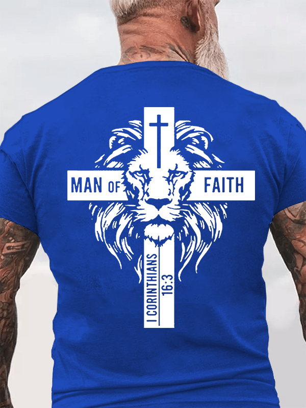 Man of Faith  Jesus God Christian Cotton T-Shirt