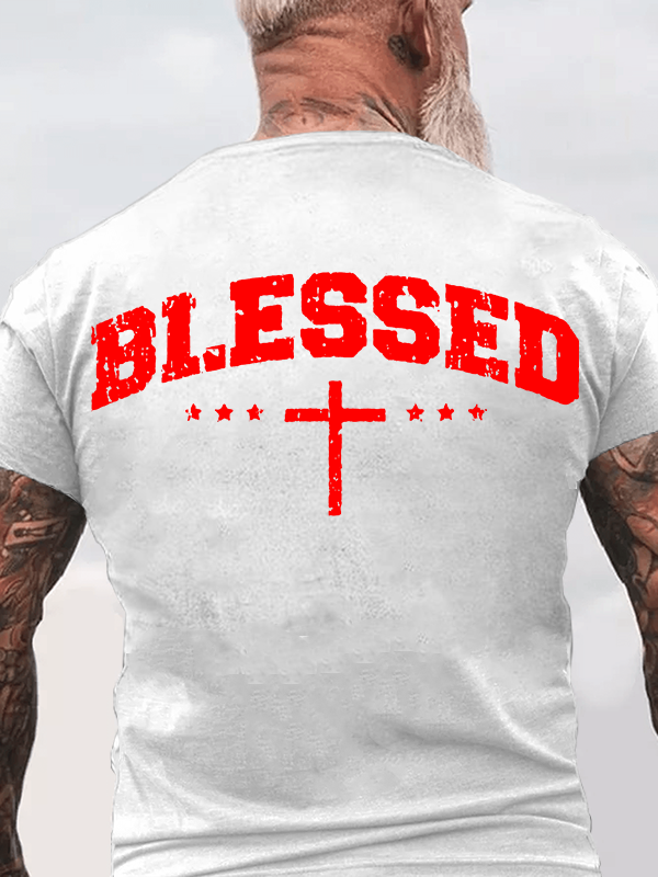 Blessed Cross  Jesus God Christian Cotton T-Shirt
