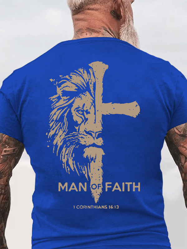 Man of Faith Jesus God Christian Cotton T-Shirt
