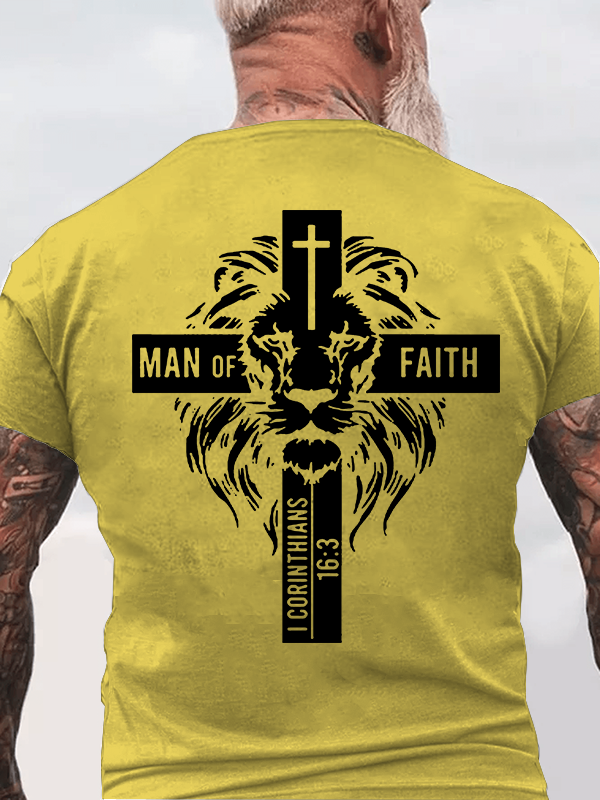 Man of Faith  Jesus God Christian Cotton T-Shirt