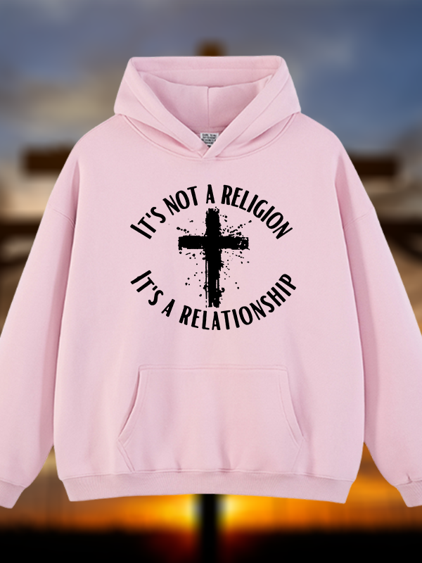 It's Not A Religion It's A Relationship Jesus God Christian Plush Fleece-Lined Hoodie