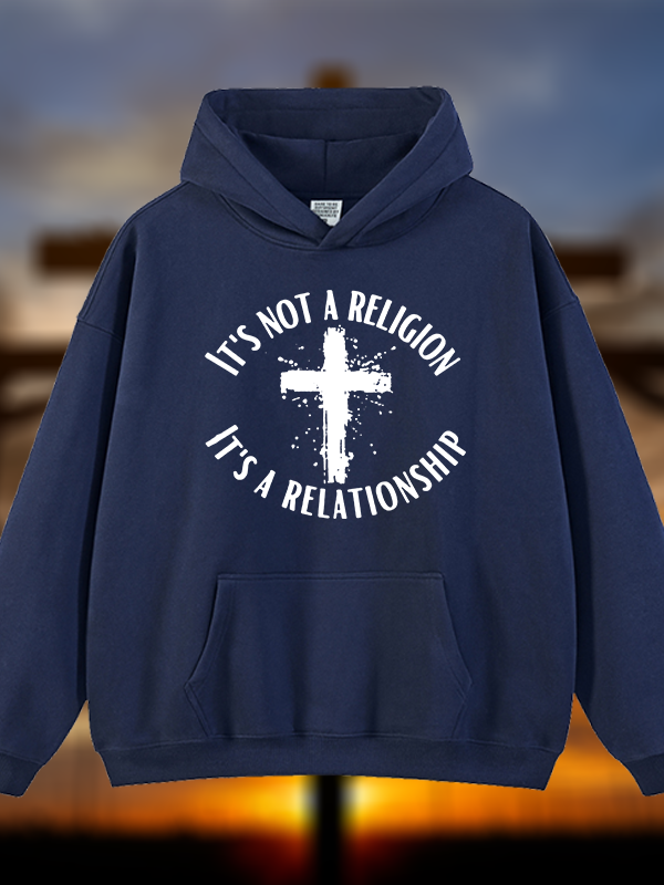 It's Not A Religion It's A Relationship Jesus God Christian Plush Fleece-Lined Hoodie