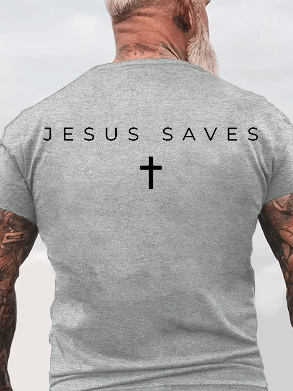 Jesus Saves Jesus God Christian Cotton T-Shirt