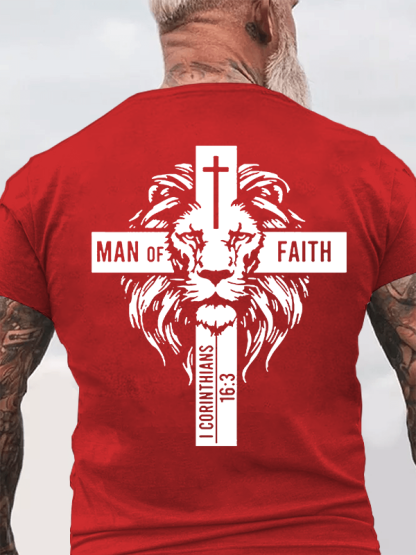 Man of Faith  Jesus God Christian Cotton T-Shirt