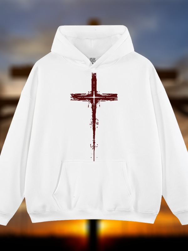 Light of Cross Jesus God Christian Plush Fleece-Lined Hoodie