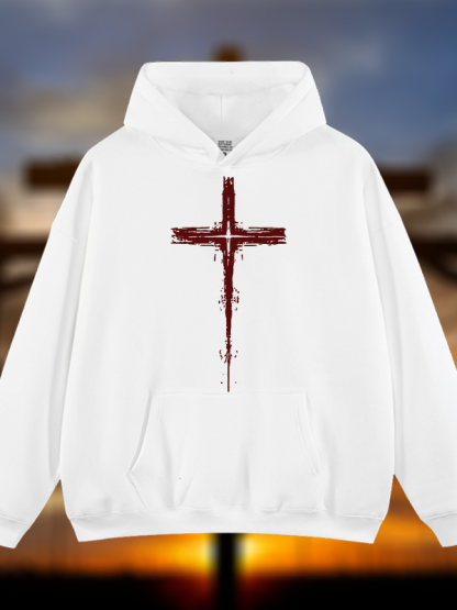 Light of Cross Jesus God Christian Plush Fleece-Lined Hoodie