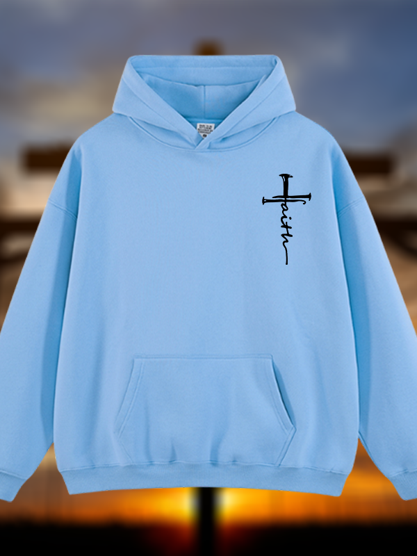 Cross Jesus God Christian Plush Fleece-Lined Hoodie