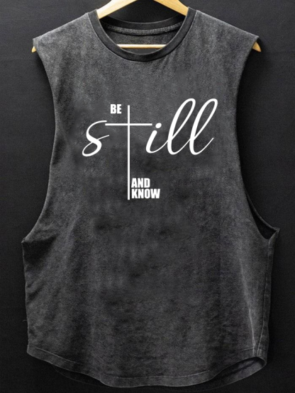 Be Still And Know Cross Christian Washed Tank
