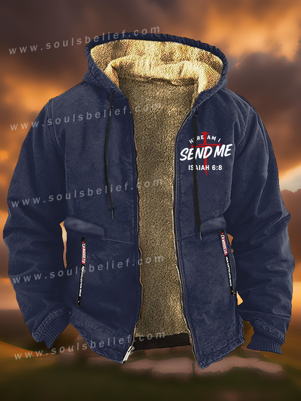 Here Am I Send Me Jesus God Christian Zipper Hooded Jacket