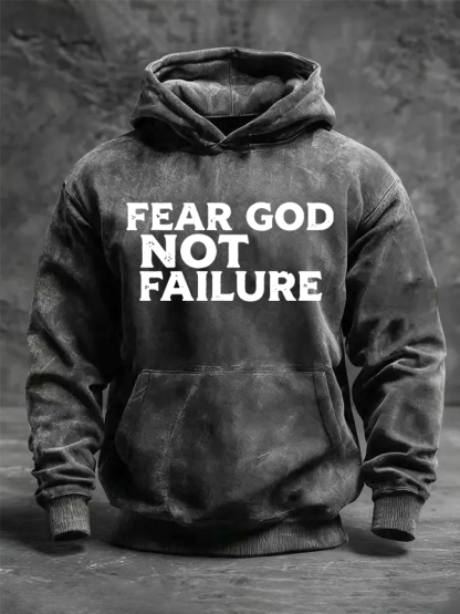 Fear God Not Failure Jesus God Christian Washed Hoodie