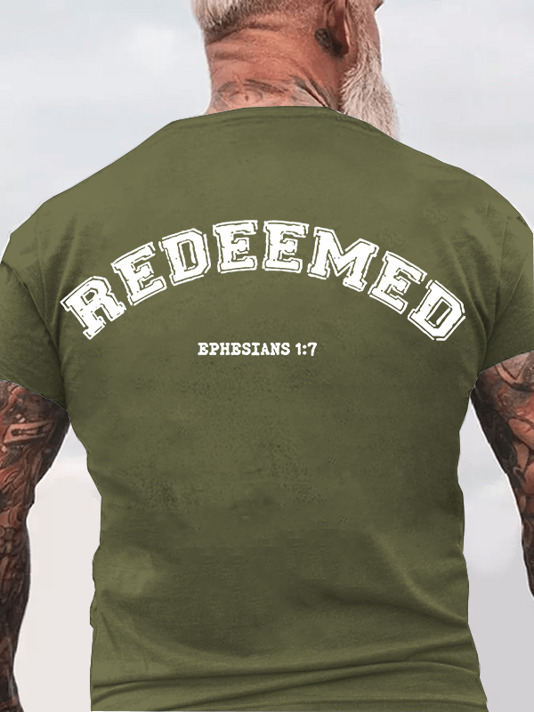 Redeemed  Jesus God Christian Cotton T-Shirt
