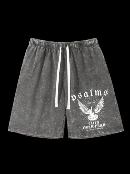 Faith Over Fear Jesus God Christian Washed Shorts