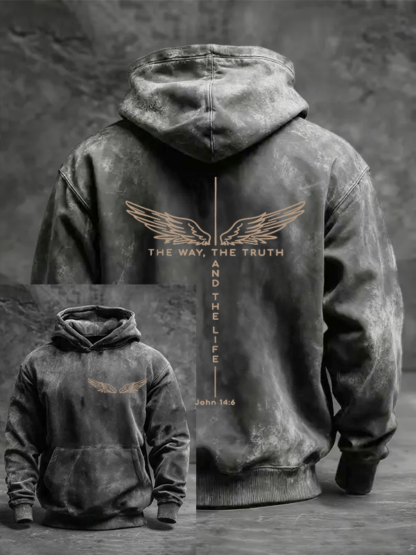 The Way The Truth The Life Jesus God Christian Washed Hoodie
