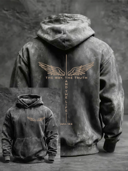 The Way The Truth The Life Jesus God Christian Washed Hoodie