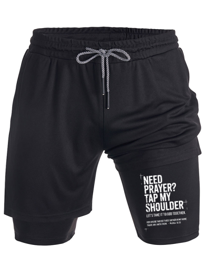 Need Prayer Tap My Shoulder Christian Performance Shorts