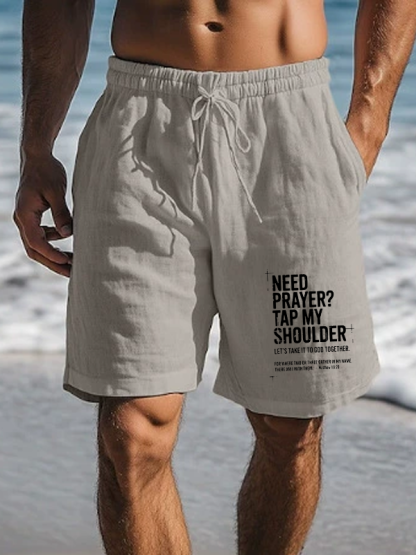 Need Prayer Tap My Shoulder Christian Beach Shorts