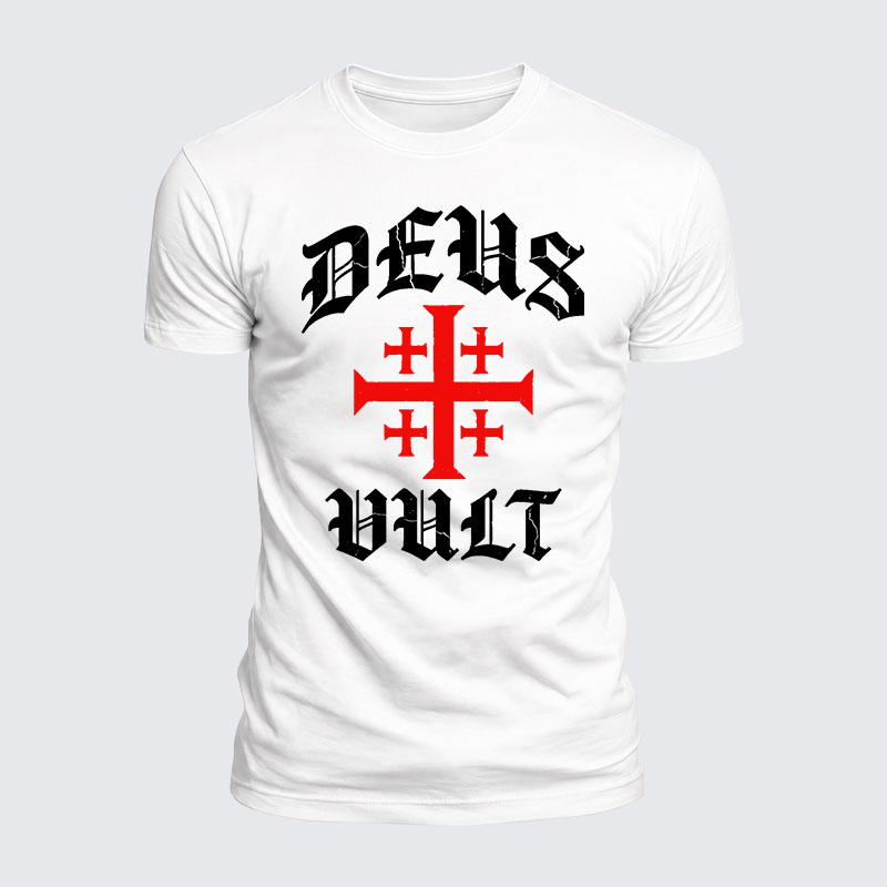 Deus Vult Jesus God Christian  – Luxe Mercerized Interlock Cotton Tee