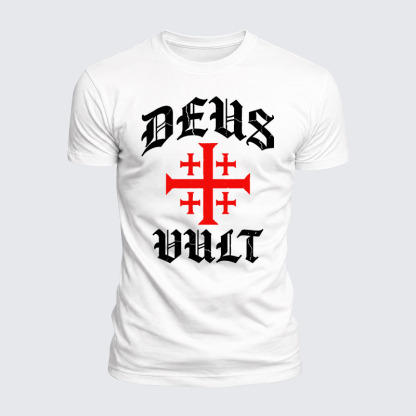 Deus Vult Jesus God Christian  – Luxe Mercerized Interlock Cotton Tee