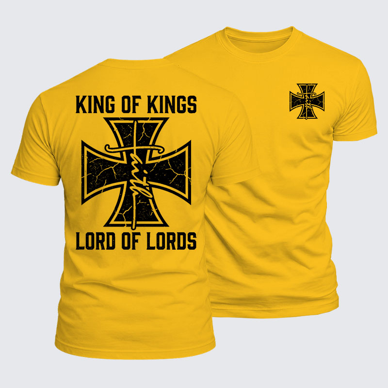 King Of Kings Lord Of Lords Jesus God Christian  – Luxe Mercerized Interlock Cotton Tee