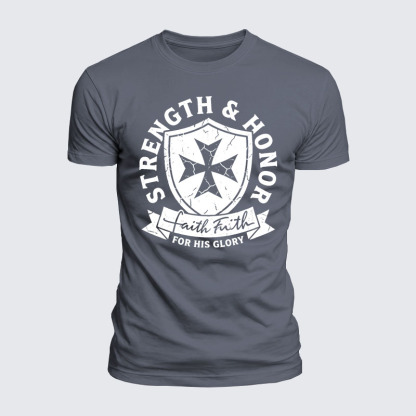 Strength&Honor For His Glory Jesus God Christian  – Luxe Mercerized Interlock Cotton Tee