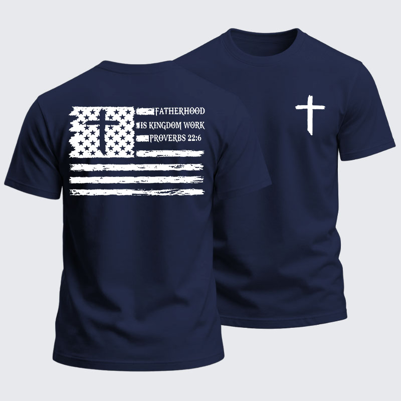 Heavyweight Cotton Tee - Fatherhood is Kingdom Work