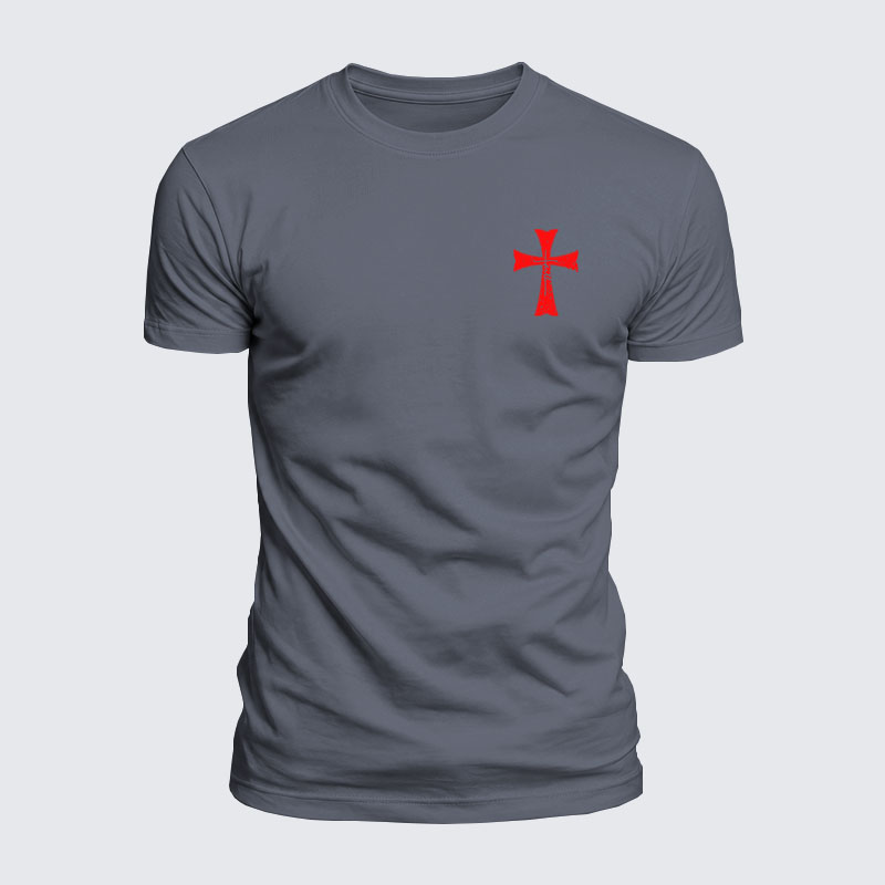 Luxe Mercerized Cotton Tee - Knights Templar Crusader Cross Faith