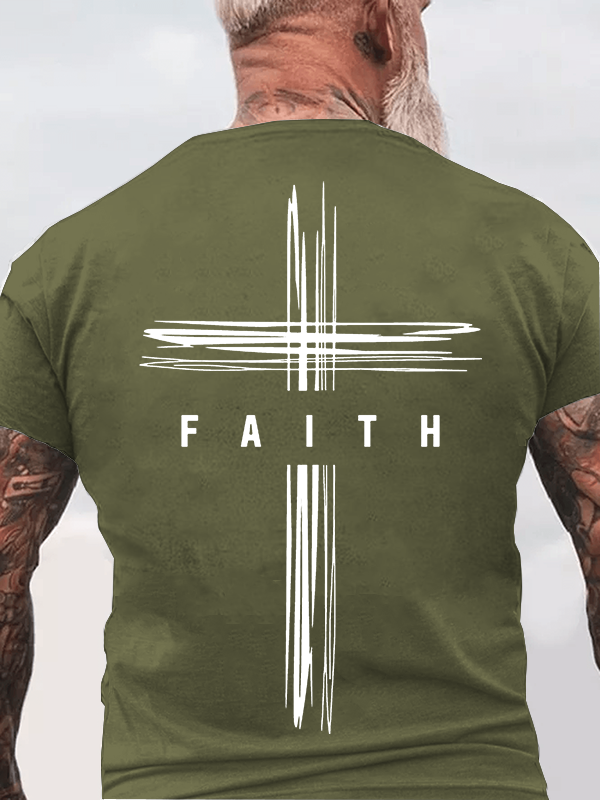 Faith Cross Jesus God Christian Cotton T-Shirt