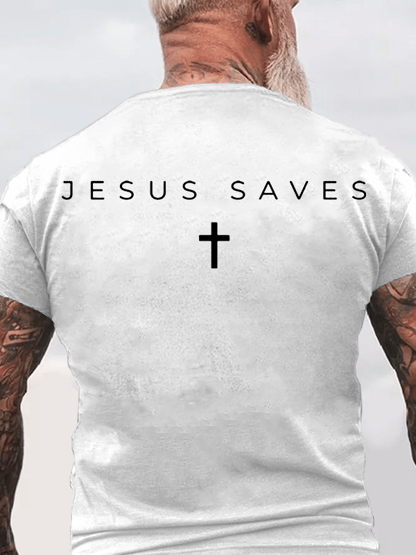 Jesus Saves Jesus God Christian Cotton T-Shirt