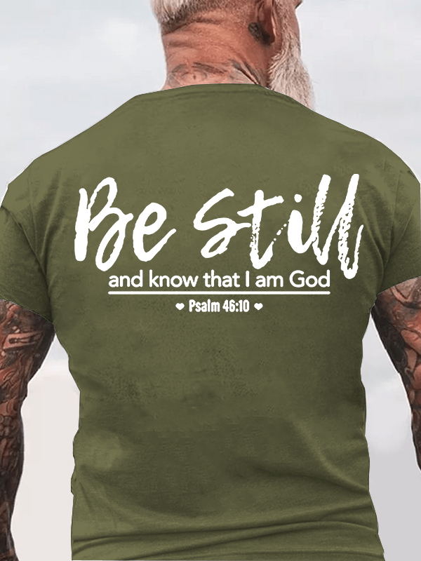 Psalm 46:10 Jesus God Christian Cotton T-Shirt