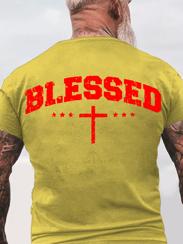 Blessed Cross  Jesus God Christian Cotton T-Shirt