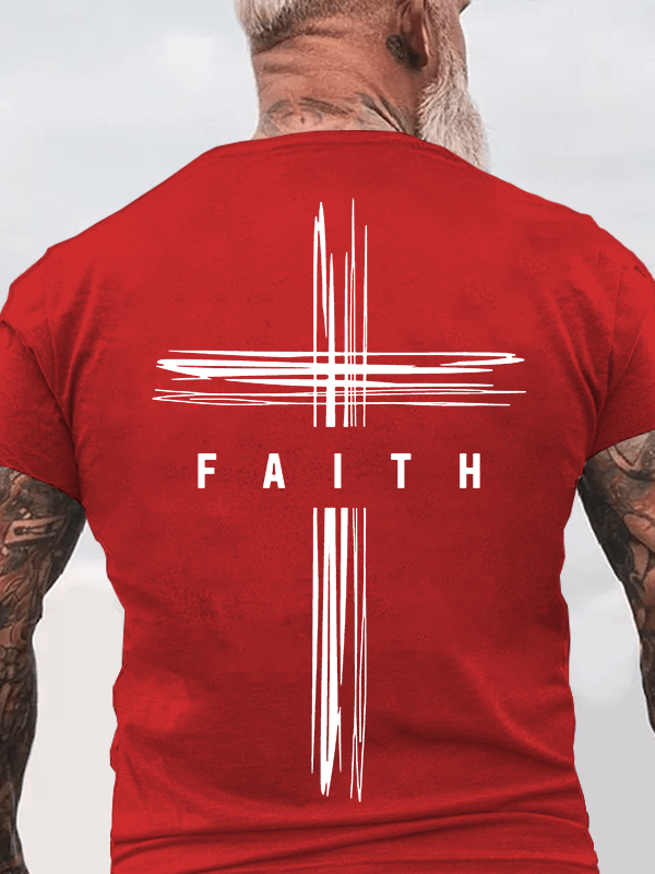 Faith Cross Jesus God Christian Cotton T-Shirt