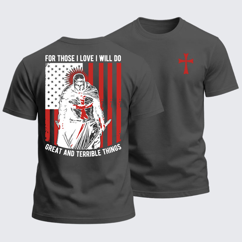 Heavyweight Cotton Tee -  Knights Templar Crusader