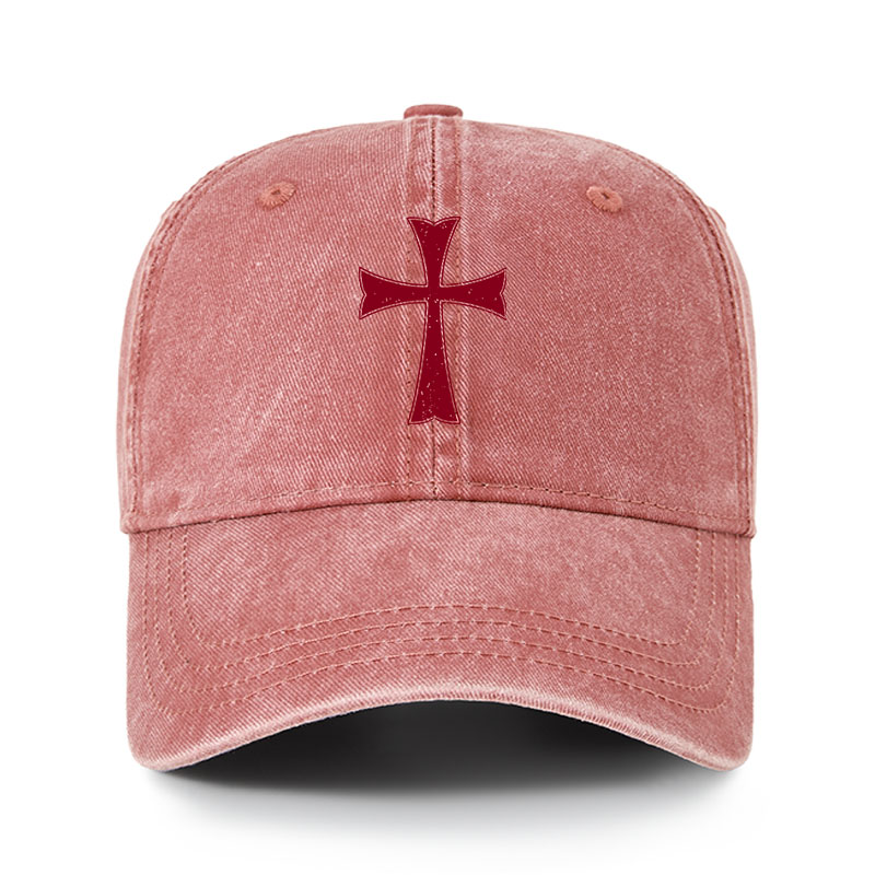 Heritage Washed Cap-Knights Templar Crusader Cross