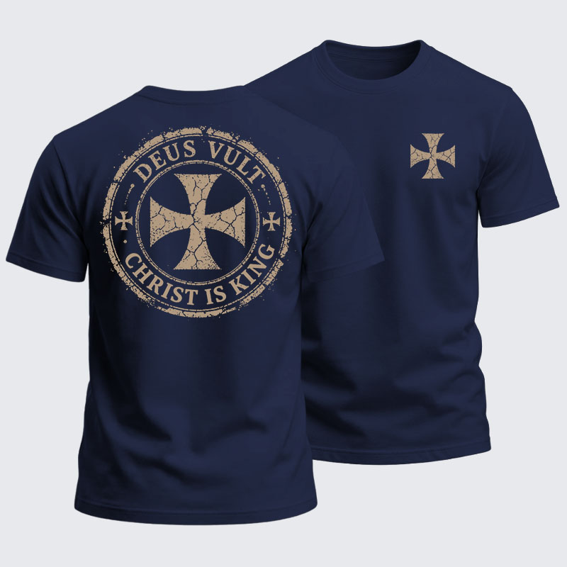 Heavyweight Cotton Tee - Deus Vult Christ Is King