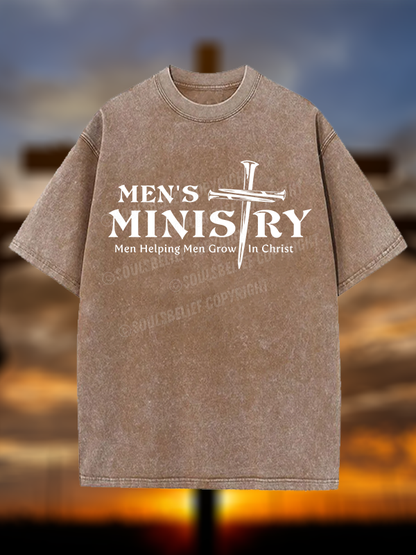 Men's Ministry ,Men Helping Men ,Church ministry Christian Washed T-Shirt