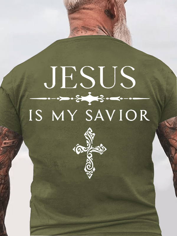 Jesus Is My Savior Jesus God Christian Cotton T-Shirt