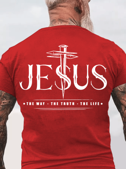 Jesus The Way The Truth The Life Jesus God Christian Cotton T-Shirt
