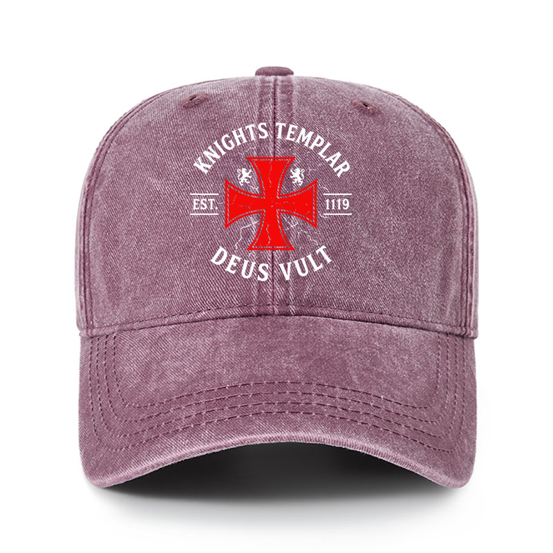 Heritage Washed Cap - Knights Templar Deus Vult