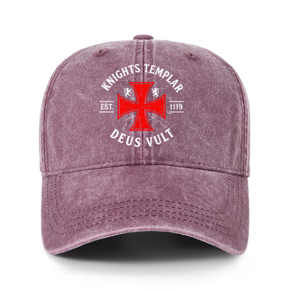 Heritage Washed Cap - Knights Templar Deus Vult