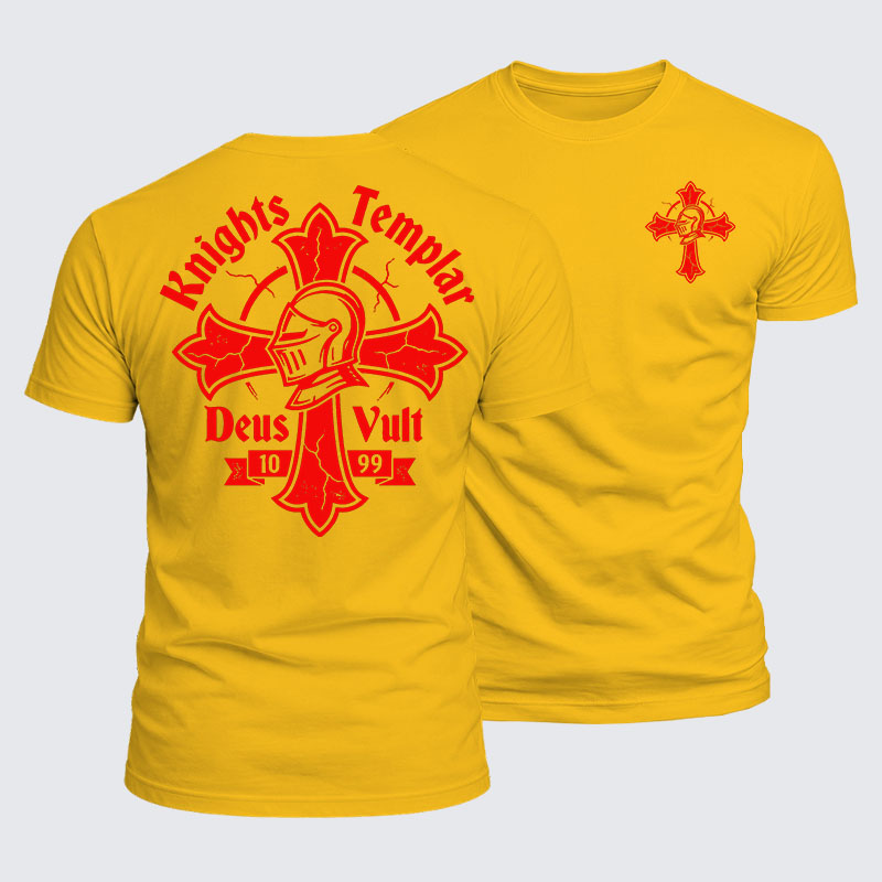 Luxe Mercerized Cotton Tee - Knights Templar Deus Vult