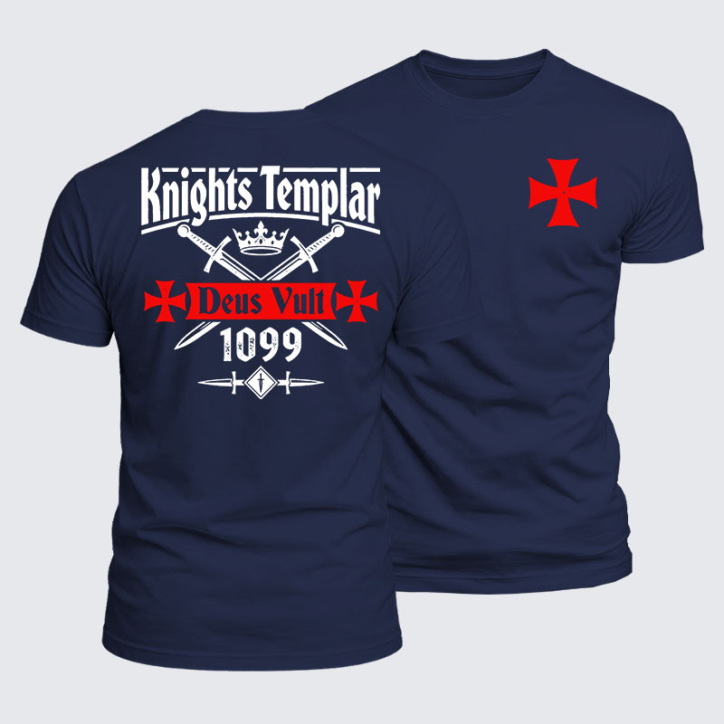 Luxe Mercerized Cotton Tee - Knights Templar Deus Vult