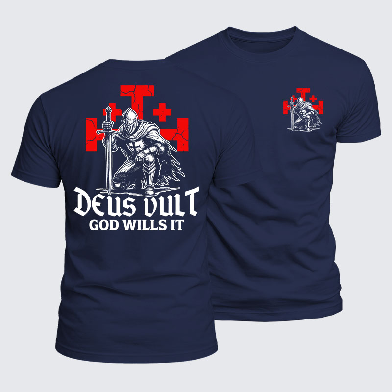 Luxe Mercerized Cotton Tee - Knights Templar Deus Vult