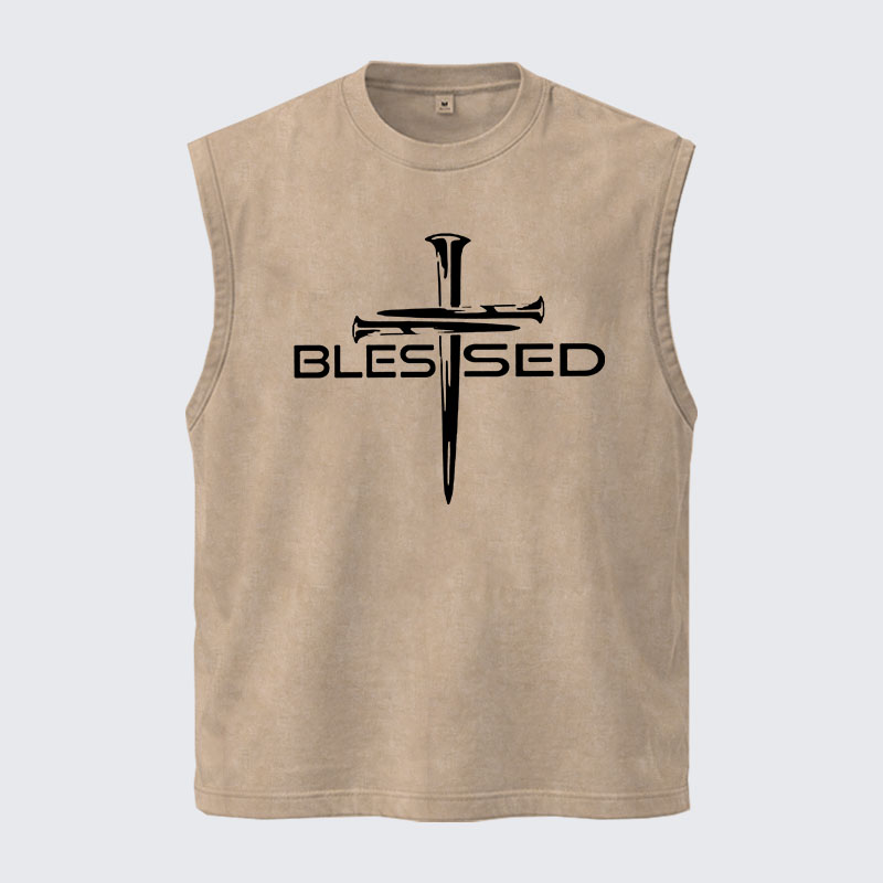 Washed Tank Top - Cross Blessed