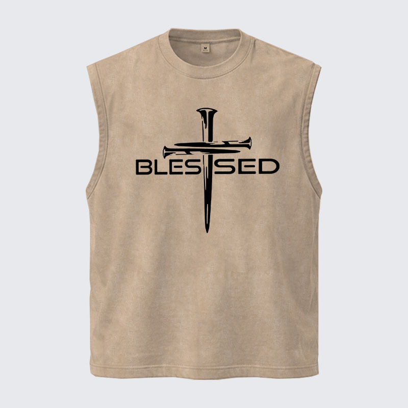 Washed Tank Top - Cross Blessed