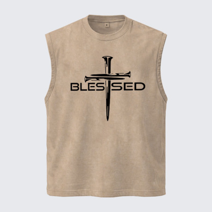 Washed Tank Top - Cross Blessed