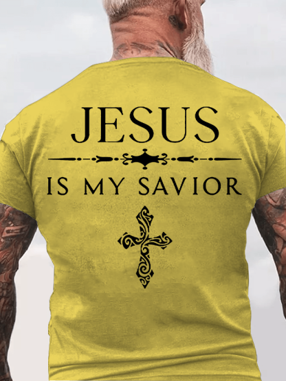 Jesus Is My Savior Jesus God Christian Cotton T-Shirt