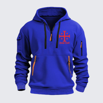 Zipper Hoodies - Jerusalem Cross Deus Vult