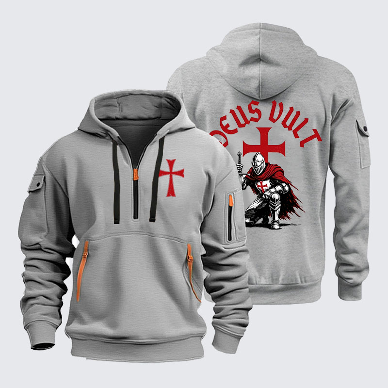 Zipper Hoodies -  Templar Knight Crusader Deus Vult